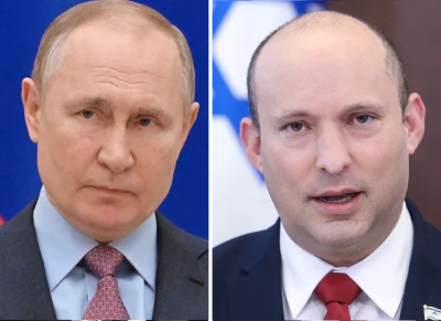 Russian President Vladimir Putin and Israeli Prime Minister Naftali Bennett (Image edited by AIN Staff)