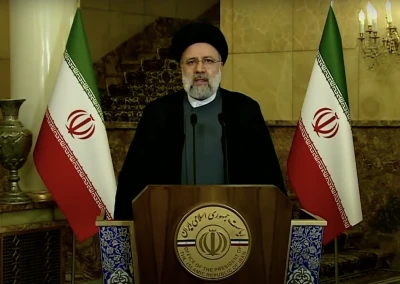 Iranian President Ebrahim Raisi addresses the U.N. General Assembly in a recorded message, Sept. 21, 2021 (Photo: screenshot)