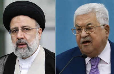 Iranian President Ebrahim Raisi (Photo: Mehr News Agency via Wikimedia Commons), Palestinian Authority President Mahmoud Abbas (Photo: Flash90)