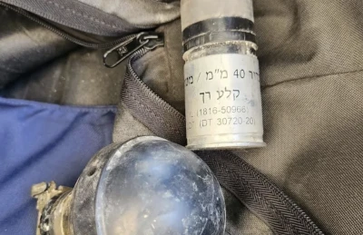 A grenade confiscated from the car of a French journalist while crossing into Israel from Jenin (Photo: Israel Ministry of Defense)