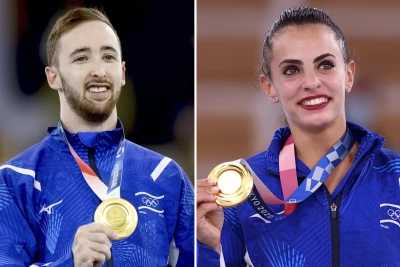 Artem Dolgopyat, Linoy Ashram (Photo: Kyodo, Reuters)