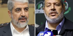 Senior Hamas officials, Khaled Mashal (left), Khalil Al-Hayya (Photo: REUTERS/Naseem Zeitoon, REUTERS/Esa Alexander)