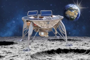 3-D rendering of the Beresheet spacecraft (Photo courtesy SpaceIL)