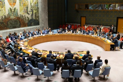 New York, NY - July 18, 2019: Secretary-General Antonio Guterres briefs the Security Council meeting on peacebuilding and sustaining peace at United Nations Headquarters (Photo: Shutterstock).