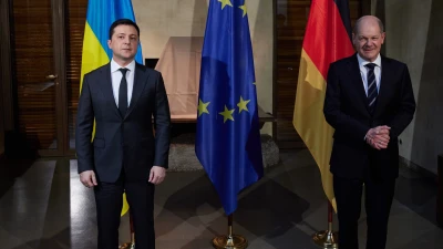 Ukrainian President Volodymyr Zelenskyy and German Chancellor Olaf Scholz. (Photo: Ukrainian Presidency)