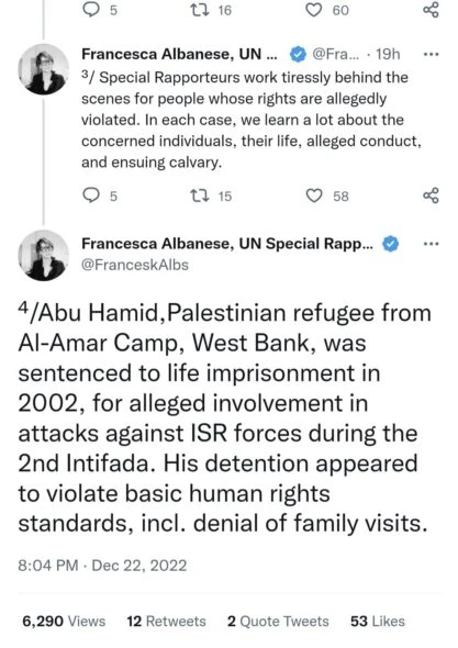 From the opinion blog:
https://allisrael.com/blog/rapporteurs-without-principles-francesca-albanese