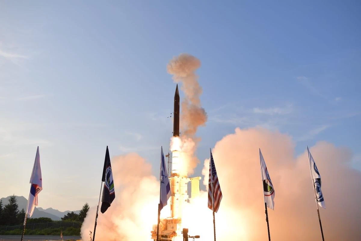 Test of the Arrow 3 weapon system conducted by the Israel Missile Defense Organization and the U.S. Missile Defense Agency, July 2019 (Photo: Israeli Ministry of Defense)
