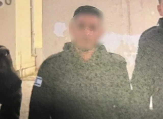 Shehadeh Abu Alqian, a Bedouin from southern Israel who is charged with spying for a Gaza-based terror group, wearing an Israeli military uniform in May 2022. (Photo: Israel security Agency)