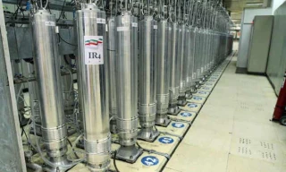 Centrifuge machines at the Natanz nuclear site. US intelligence sources say an explosion destroyed the power that supplies the advanced centrifuges. Photo: Atomic Energy Organization of Iran Handout/EPA)