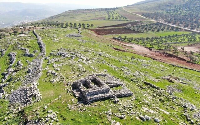 ‘Joshua’s Altar’ at the Mount Ebal archaeological site, February 15, 2021. (Courtesy Shomrim Al Hanetzach)