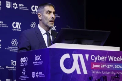 INCD chief Gaby Portnoy speaking at the Cyberweek annual conference, Tel Aviv, June 25, 2024 (Photo: Dror Sitkal)