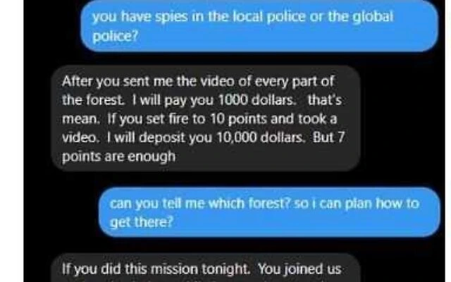 Screenshot of alleged communication between “Anna” and Elimelech Stern, released on July 16, 2024. (Photo: Shin Bet)