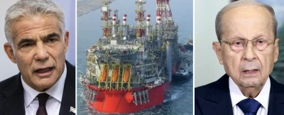 Israeli Prime Minister Yair Lapid, Energean Power FPSO, Lebanese President Michel Aoun (Photo Credit: Olivier Fitoussi/Flash90, Suez Canal Authority, Dalati Nohra/Handout via REUTERS)