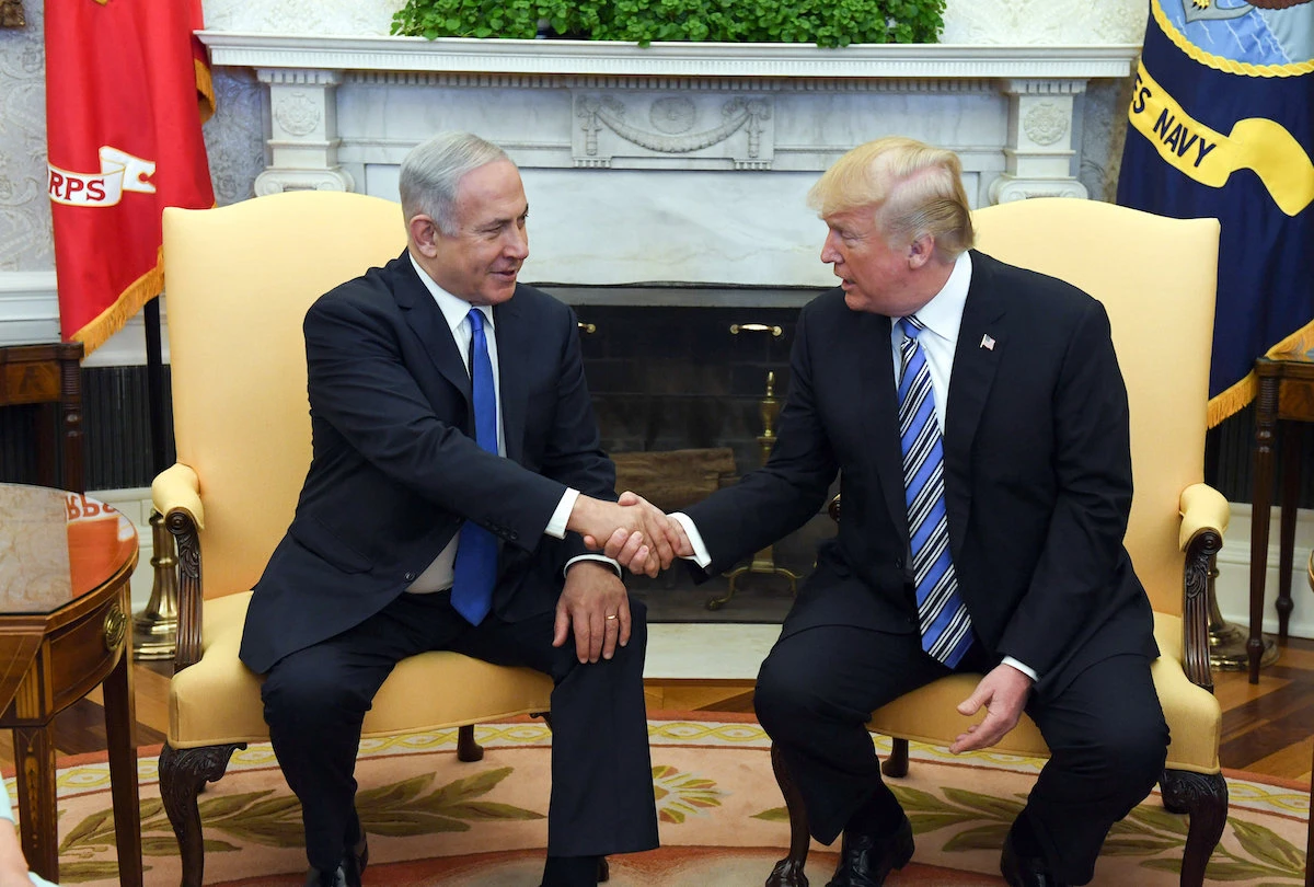 President Donald Trump meets Israeli Prime Minister Benjamin Netanyahu at the White House, Washington, D.C., on March 5, 2018.