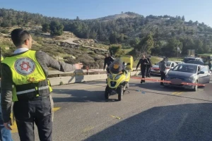 Scene of a terror attack near Jerusalem, February 22 2024 (Photo: Magen David Adom)
