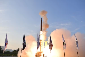 The Arrow 3 defense weapon system interceptor launch, June 14, 2023 Photo: IAI