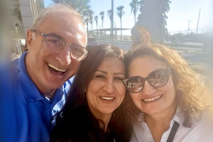 (From left to right) Amb. Eitan Na’eh, Author Ahdeya Ahmed, and Cheryl Na’eh (Eitan's wife) in Bahrain. Photo courtesy of Ahdeya Ahmed