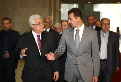 President Mahmoud Abbas (Abu Mazen) met Syrian President Bashar al-Assad in Damascus October 12, 2025 Photo: Omar Rashidi/Flash 90