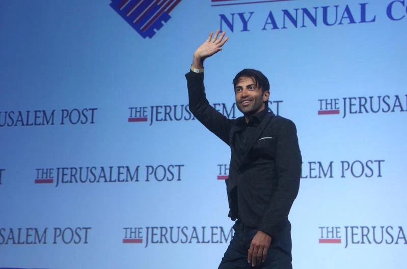 Mosab Hassan Yousef speaks at the annual Jerusalem Post Conference held in New York City, USA. May 22, 2016. Photo by Marc Israel Sellem/POOL