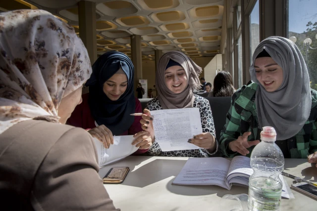 Arab students seen at the campus of "Mount Scopus" at Hebrew University in Jerusalem on March 7, 2017. Photo by Nati Shohat/Flash90