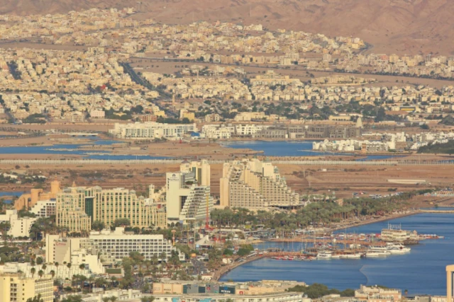View of the city of Eilat, southern Israel, on April 12, 2018 (Photo by Yaakov Lederman/Flash90).