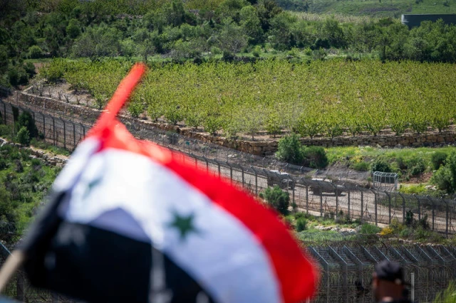 Druze from villages in Northern Israel celebrate the Syrian Independence Day in Majdal Shams, Golan Heights, near the border with Syria, April 17, 2023. Photo by Ayal Margolin/Flash90