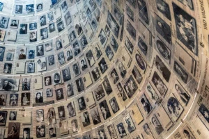 People visit at the Hall of Names at the Yad Vashem Holocaust Memorial museum in Jerusalem on September 11, 2023. Photo by Yonatan Sindel/Flash90