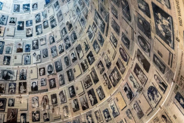People visit at the Hall of Names at the Yad Vashem Holocaust Memorial museum in Jerusalem on September 11, 2023. Photo by Yonatan Sindel/Flash90