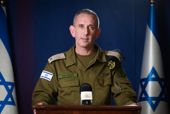 IDF Spokesperson Daniel Hagari gives a statement to the media in Tel Aviv on October 16, 2023 (Photo: Avshalom Sassoni/Flash90).