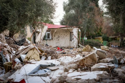 The destruction caused by Hamas terrorists in Kibbutz Re'im on October 7, 2023, near the Israeli-Gaza border, in southern Israel, November 26, 2023 (Photo: Yossi Zamir/Flash90)