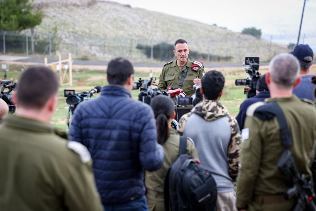 IDF Chief of Staff Herzi Halevi seen during during a visit in the Northern Command, November 28, 2023. Photo by David Cohen/Flash90