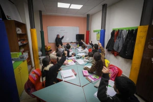 Palestinian kids at an UNRWA funded school in the east Jerusalem neighborhood of Silwan, January 30, 2024. Photo by Jamal Awad/Flash90