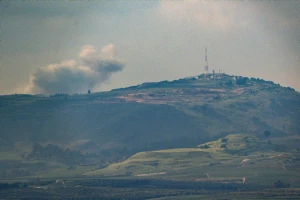 Smoke rises after an Israeli air strike in southern Lebanon, as it seen from the Israeli side of the border, April 14, 2024 (Photo: Ayal Margolin/Flash90).