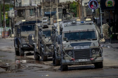 Israeli security forces seen during an Israeli military raid in Tulkarem, in the West Bank, May 6, 2024 (Photo: Nasser Ishtayeh/Flash90).