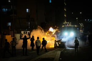 Police use a water cannon to disperse demonstrators during a protest against the recruitment of Ultra orthodox Jews to the IDF, in Jerusalem, June 30, 2024 (Photo: Chaim Goldberg/Flash90).