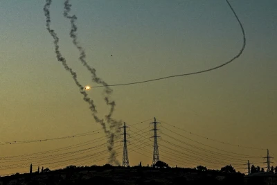 Israeli Iron Dome intercepts a drone fired from Lebanon near Ramot Naftali, on August 21, 2024. Photo by Ayal Margolin/Flash90