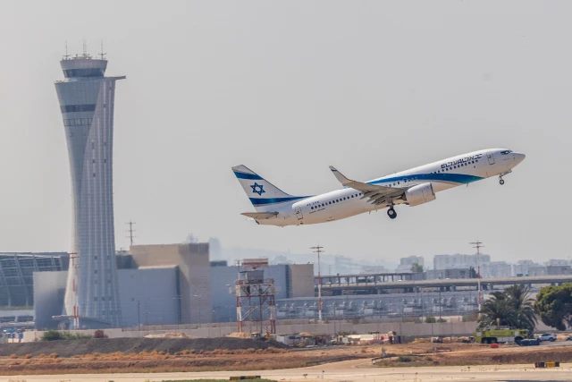 An El Al flight takes off at the Ben Gurion International Airport, outside of Tel Aviv, August 25, 2024. Photo by Yossi Aloni/Flash90
