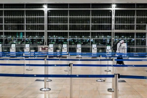 Passengers at the Ben Gurion International airport near Tel Aviv on October 3, 2024. Photo by Nati Shohat/Flash90