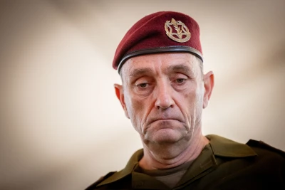 IDF Chief of Staff Herzi Halevi attends a state ceremony marking the Hebrew calendar anniversary of the Hamas attack on October 7 2023 which sparked the ongoing war in Gaza, at Mount Herzl military cemetery in Jerusalem on October 27, 2024. Photo by Chaim Goldberg FLASH90