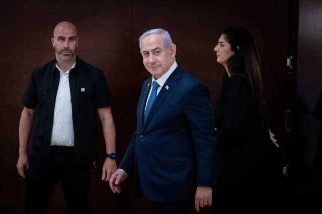 Israeli prime minister Benjamin Netanyahu in the Israeli parliament on November 13, 2024. Photo by Chaim Goldbergl/Flash90