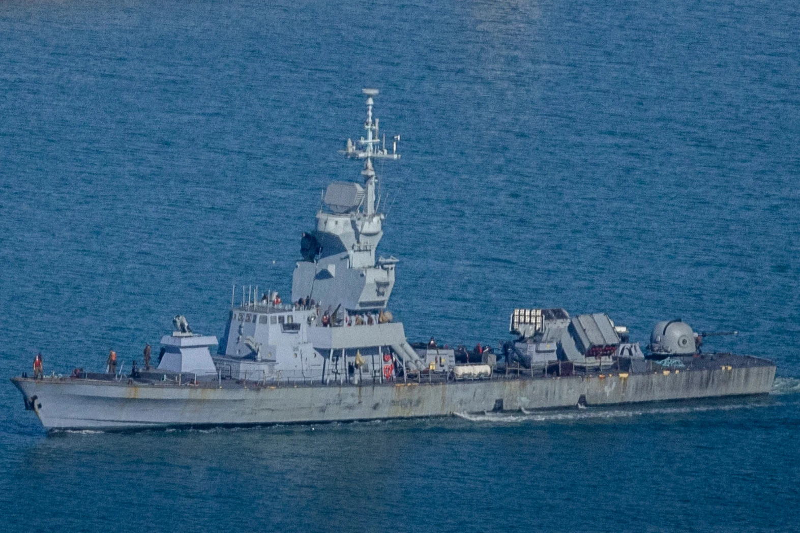 Illustration: An Israeli Navy warship on patrol, November 17, 2024. (Photo: Yonatan Sindel/Flash90)