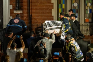 Family and friends attend the funeral of Rabbi Zvi Kogan who was murdered in Abu Dhabi a few days ago, in Kfar Chabad, in central Israel, November 25, 2024. Photo by Erik Marmor/Flash90