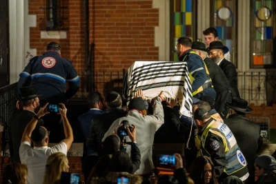 Family and friends attend the funeral of Rabbi Zvi Kogan who was murdered in Abu Dhabi a few days ago, in Kfar Chabad, in central Israel, November 25, 2024. Photo by Erik Marmor/Flash90
