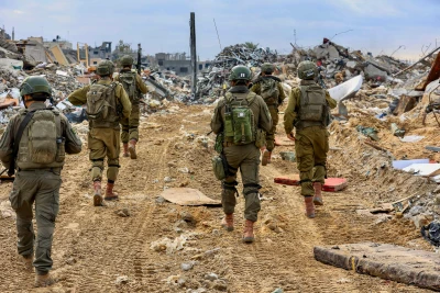 Israeli soldiers operating in Beit Lahia, in the northern Gaza Strip, on November 28, 2024. Photo by Oren Cohen/Flash90