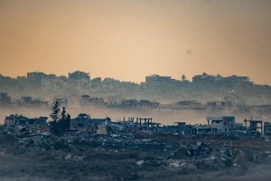 Destroyed buildings in the northern Gaza Strip, as seen from the Israeli side of the border, on January 4, 2025. Photo by Erik Marmor/Flash90