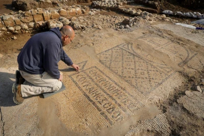 View of Roman and Byzantine monastery discovered during an excavation of the Israeli Antiquities Authority, outside the southern Israeli city of Kiryat Gat, January 6, 2025. Photo by Flash90