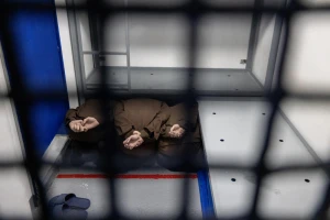 Radwan Force terrorists who were captured in recent war seen in a jail cell at a prison in central Israel, where high risk Hamas and Hezbollah prisoners captured in recent war are being held, January 8, 2025. Photo by Chaim Goldberg/Flash90