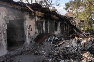 The destruction caused by Hamas terrorists in Kibbutz Nir Oz on October 7 massacre, near the Israeli-Gaza border, in southern Israel, January 23, 2025. Photo by Yaniv Nadav/Flash90