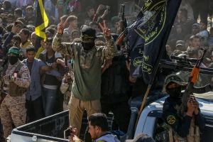 Hamas, Islamic Jihad and thousands of People outside the house of Sinwar in Khan Younis, where two Israeli hostages and 5 Thai hostages were released to the Red Cross as part of a deal between Israel and Hamas, January 30, 2025. Photo by Abed Rahim Khatib/Flash90
