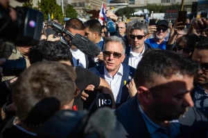United States Special Envoy to the Middle East Steve Witkoff visits at Hostage square in Tel Aviv, January 30, 2025. Photo by Yonatan Sindel/Flash90